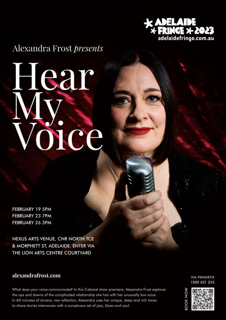 Hear My Voice cabaret poster 2023 Adelaide Fringe